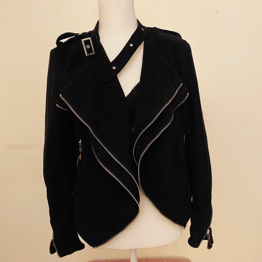Vegan suede Moto Jacket
